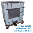 Heizungsgold VE-Wasser 2035, 2 x 1,000 liters in IBC on a pallet